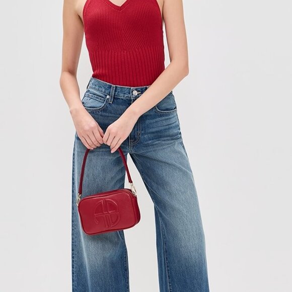 Reformation Delia Ribbed Halter Top in Lipstick NWT - Picture 6 of 7